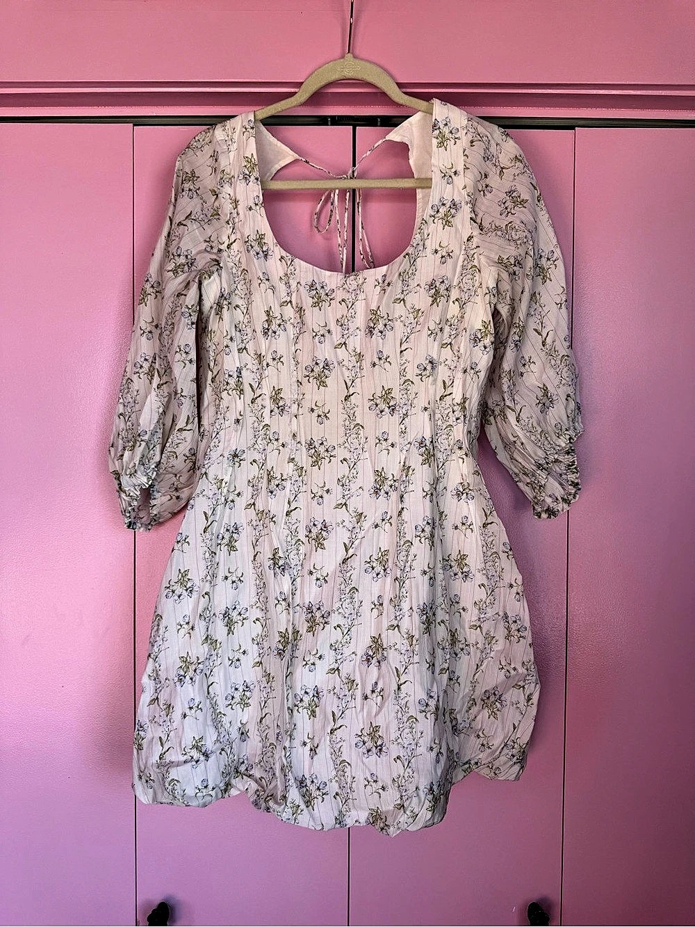 Brock Collection x H&M Floral Lyocell Bubble Hem Mini Dress Size M